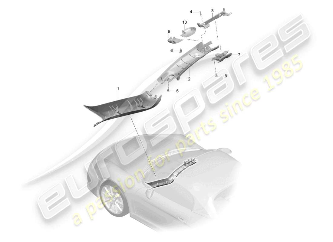 a part diagram from the porsche 2016 (981 boxster spyder) parts catalogue