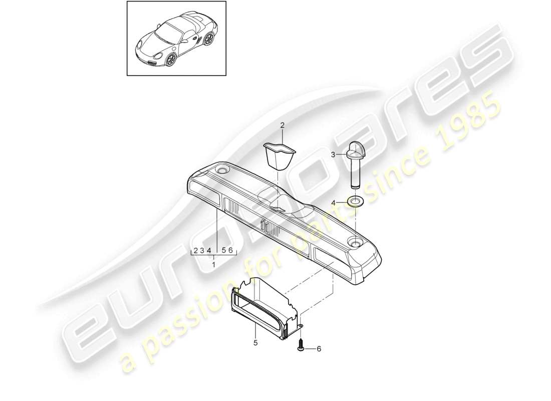 a part diagram from the porsche 2009 (987 boxster) parts catalogue