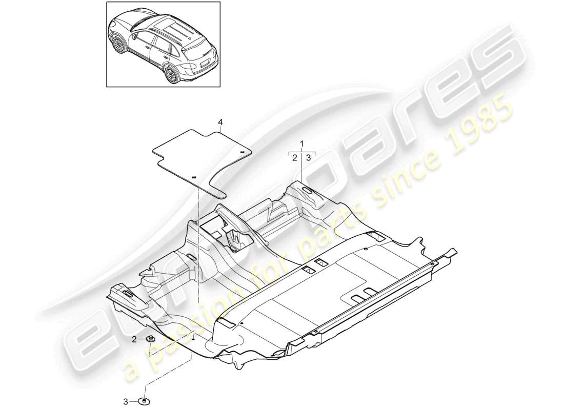 a part diagram from the porsche 2017 (cayenne e2 92a) parts catalogue