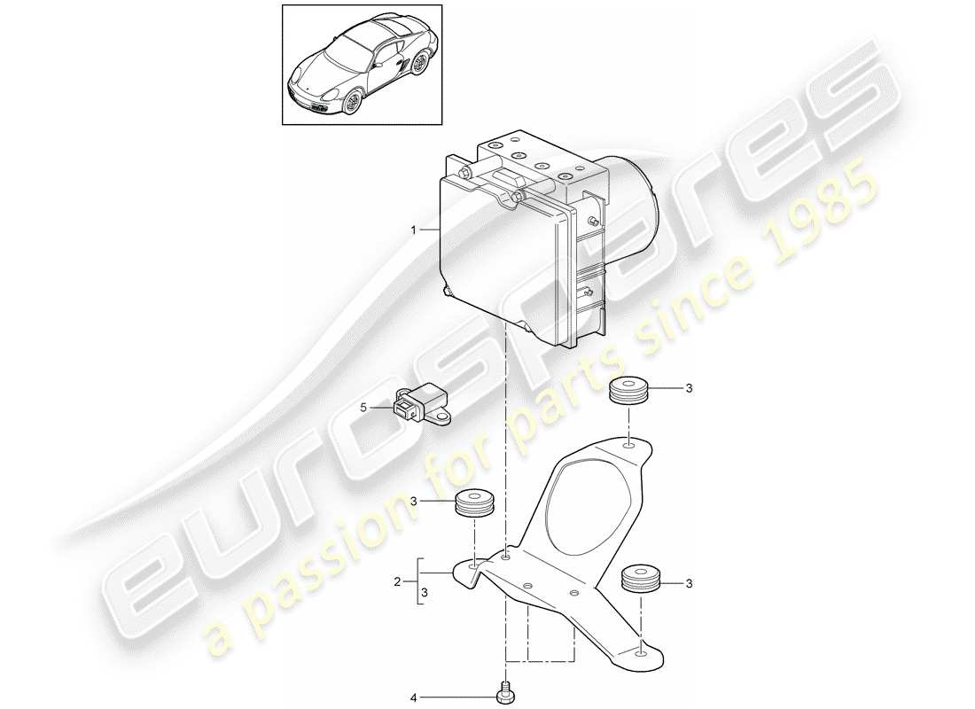 a part diagram from the porsche cayman parts catalogue