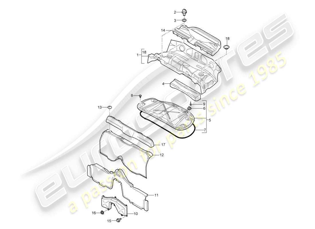 a part diagram from the porsche 2011 (987 boxster) parts catalogue