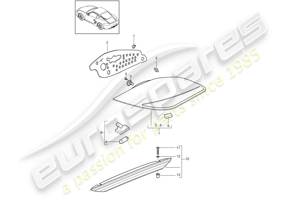 a part diagram from the porsche cayman parts catalogue