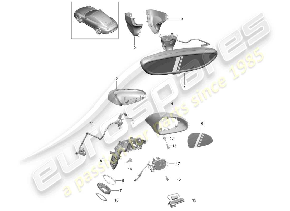 a part diagram from the porsche 991 parts catalogue