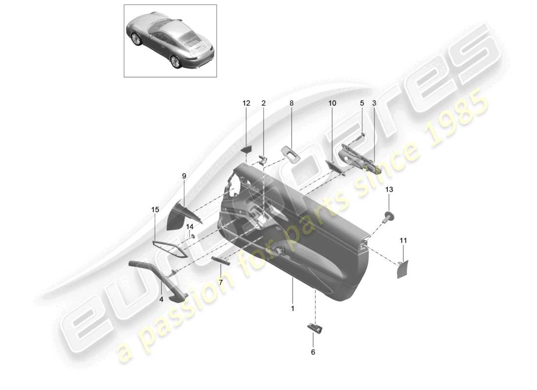 VIEW PARTS DIAGRAMS FROM THE PORSCHE 991 PARTS CATALOGUE a part diagram from the porsche 991 parts catalogue