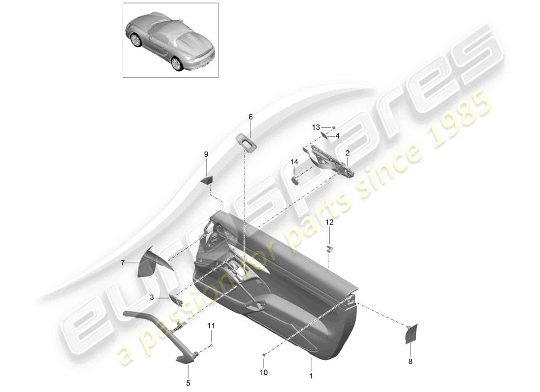 a part diagram from the porsche 2016 (981 boxster spyder) parts catalogue