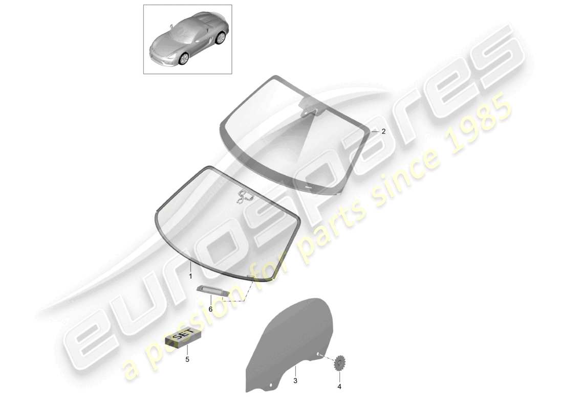 a part diagram from the porsche 2016 (981 boxster spyder) parts catalogue