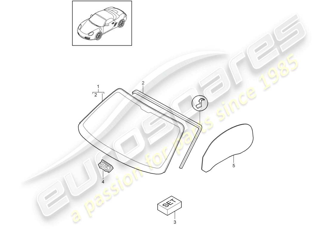 a part diagram from the porsche 2012 (987 boxster) parts catalogue