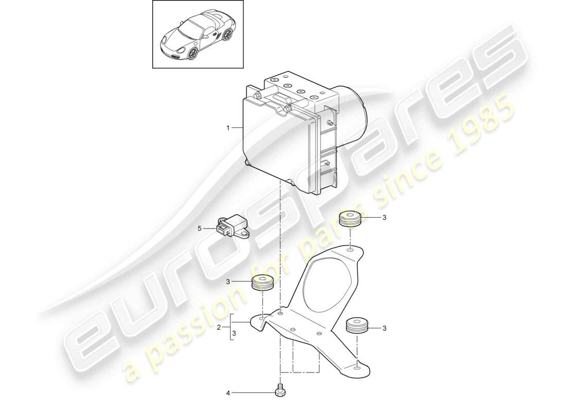 a part diagram from the porsche 2012 (987 boxster) parts catalogue