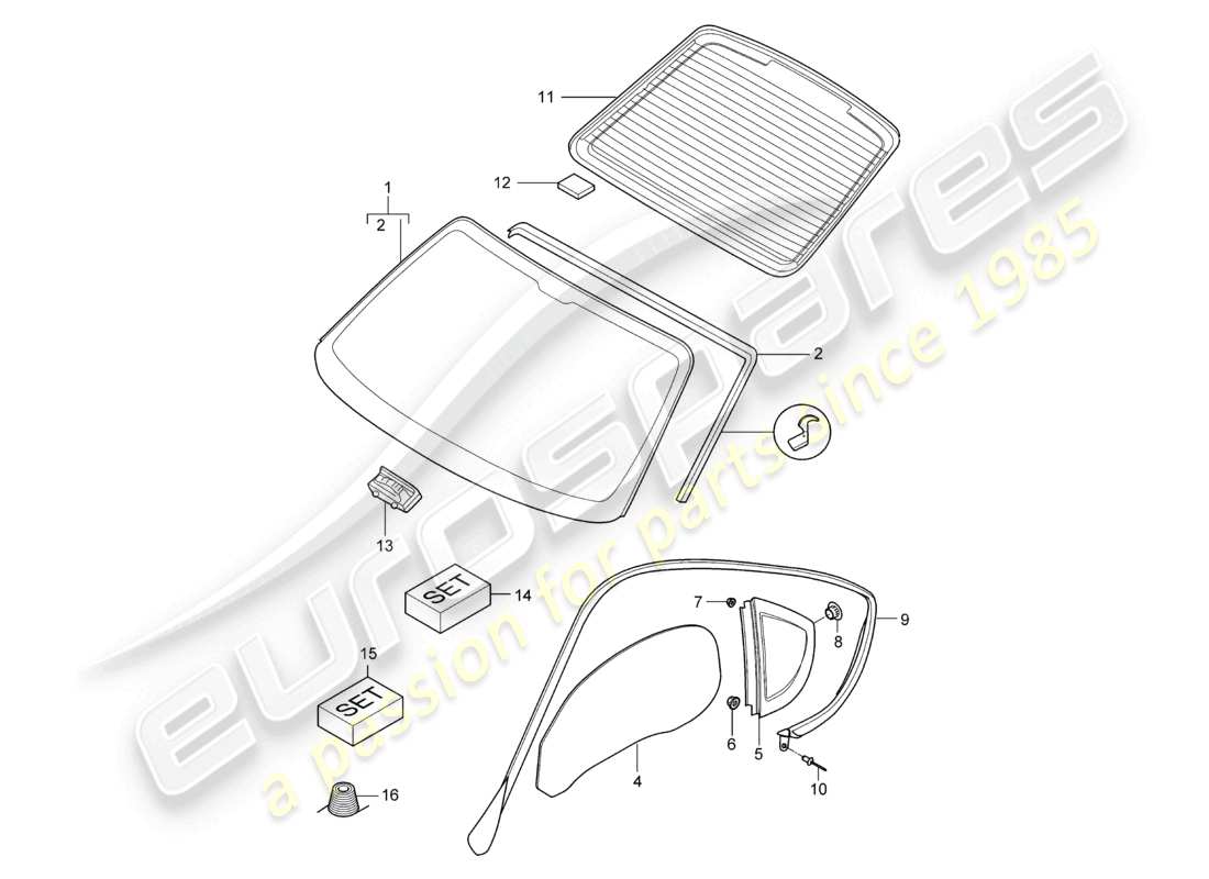 a part diagram from the porsche 2007 (987 cayman) parts catalogue