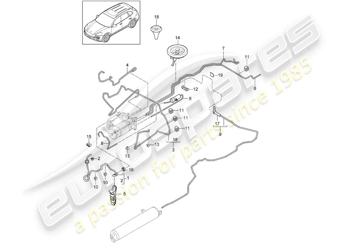 a part diagram from the porsche 2011 (cayenne e2 92a) parts catalogue