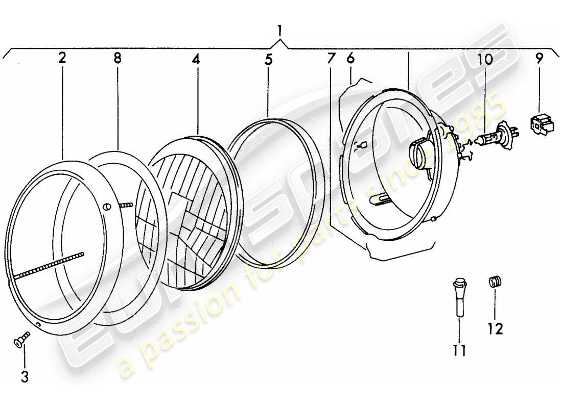 a part diagram from the porsche 911 parts catalogue