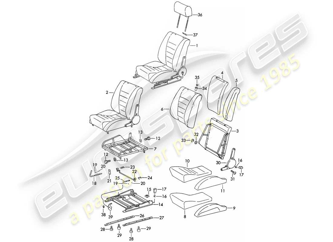 a part diagram from the porsche 911 parts catalogue