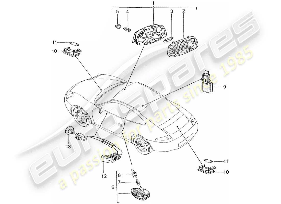 a part diagram from the porsche 2004 (996) parts catalogue