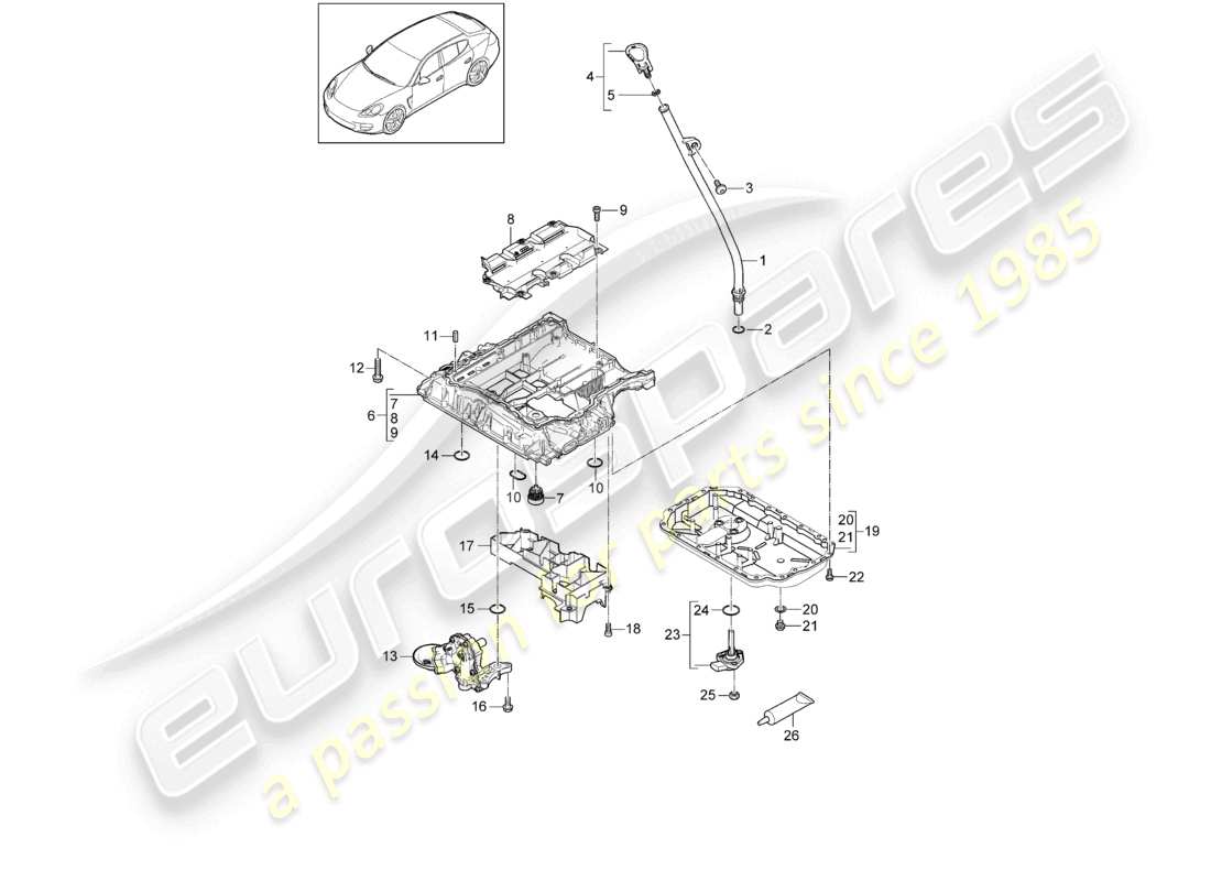 VIEW PARTS DIAGRAMS FROM THE PORSCHE PANAMERA PARTS CATALOGUE a part diagram from the porsche panamera parts catalogue