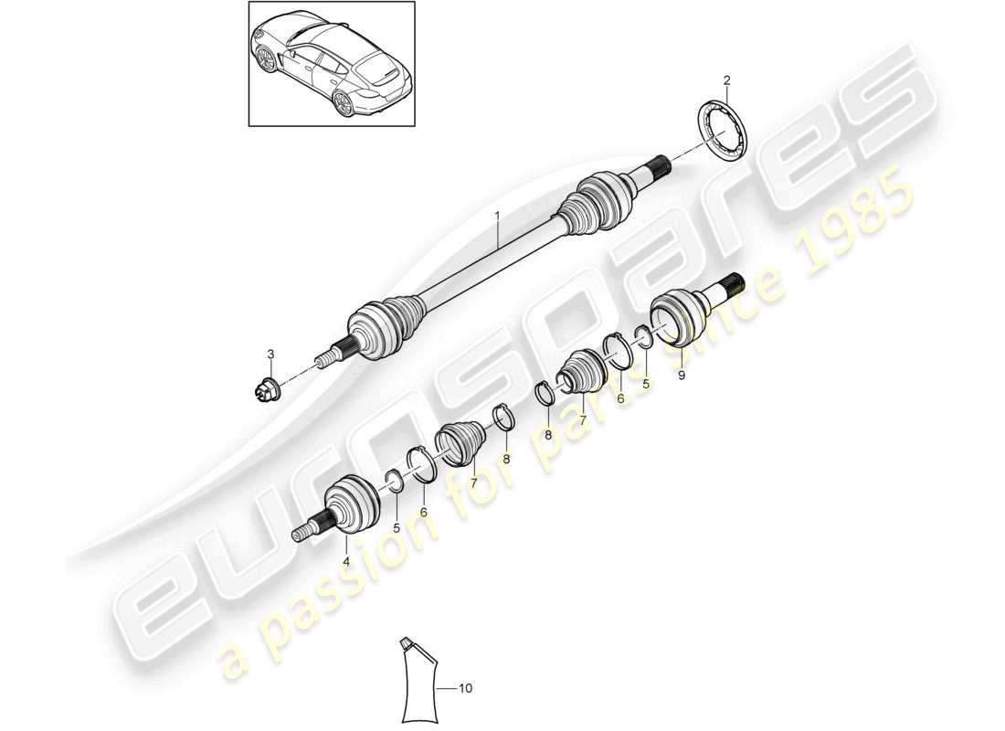 a part diagram from the porsche panamera parts catalogue