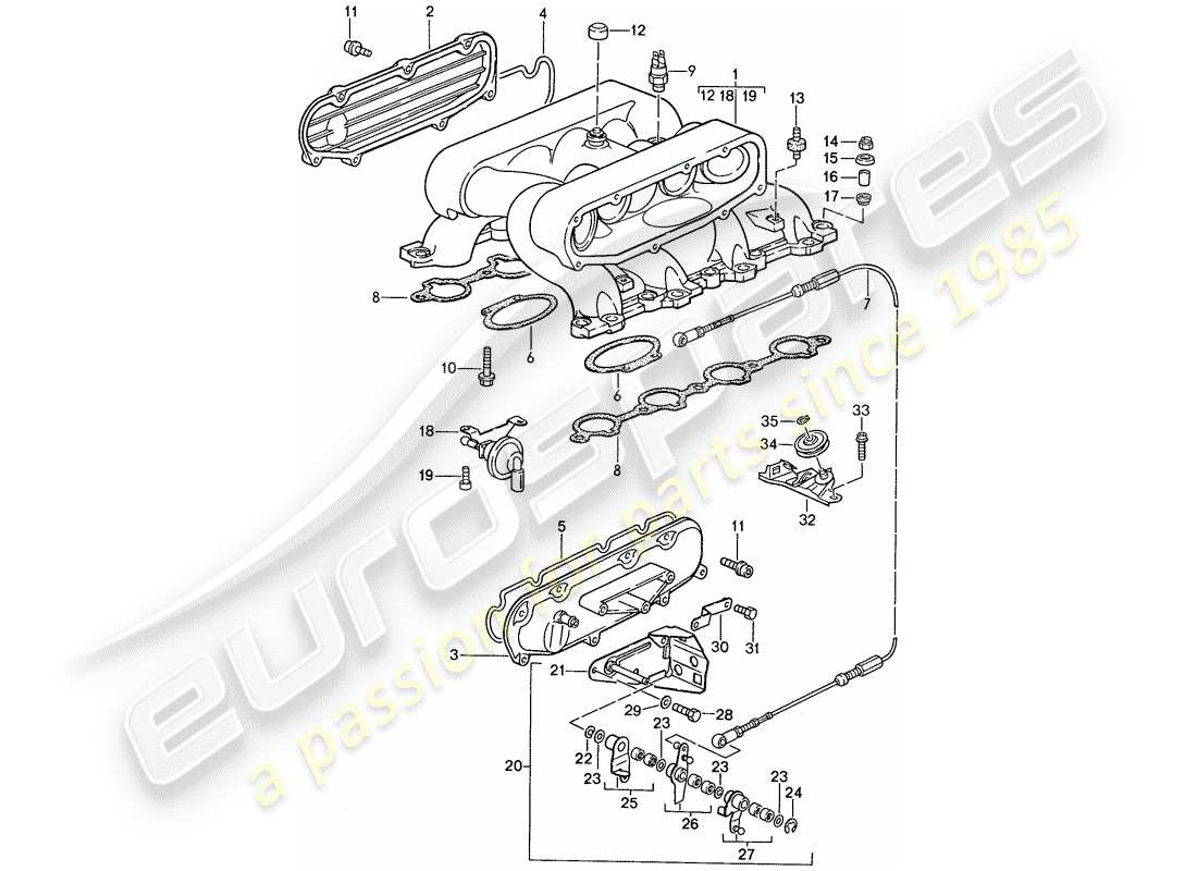 a part diagram from the porsche 928 parts catalogue
