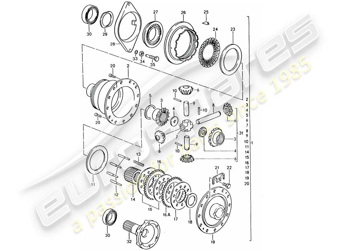 a part diagram from the porsche 928 parts catalogue