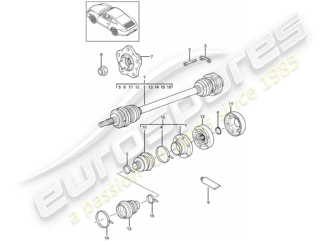 a part diagram from the porsche 2012 (997-2) parts catalogue