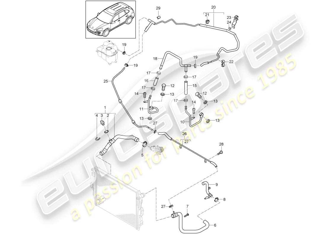 a part diagram from the porsche 2014 (cayenne e2 92a) parts catalogue