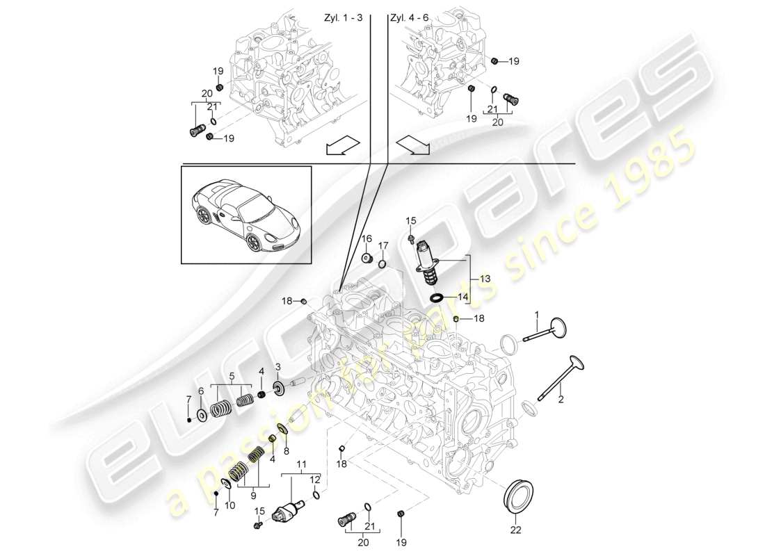 a part diagram from the porsche 2011 (987 boxster) parts catalogue