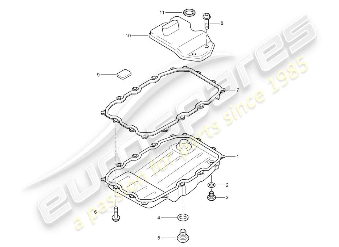 a part diagram from the porsche 2008 (cayenne e1 9pa) parts catalogue