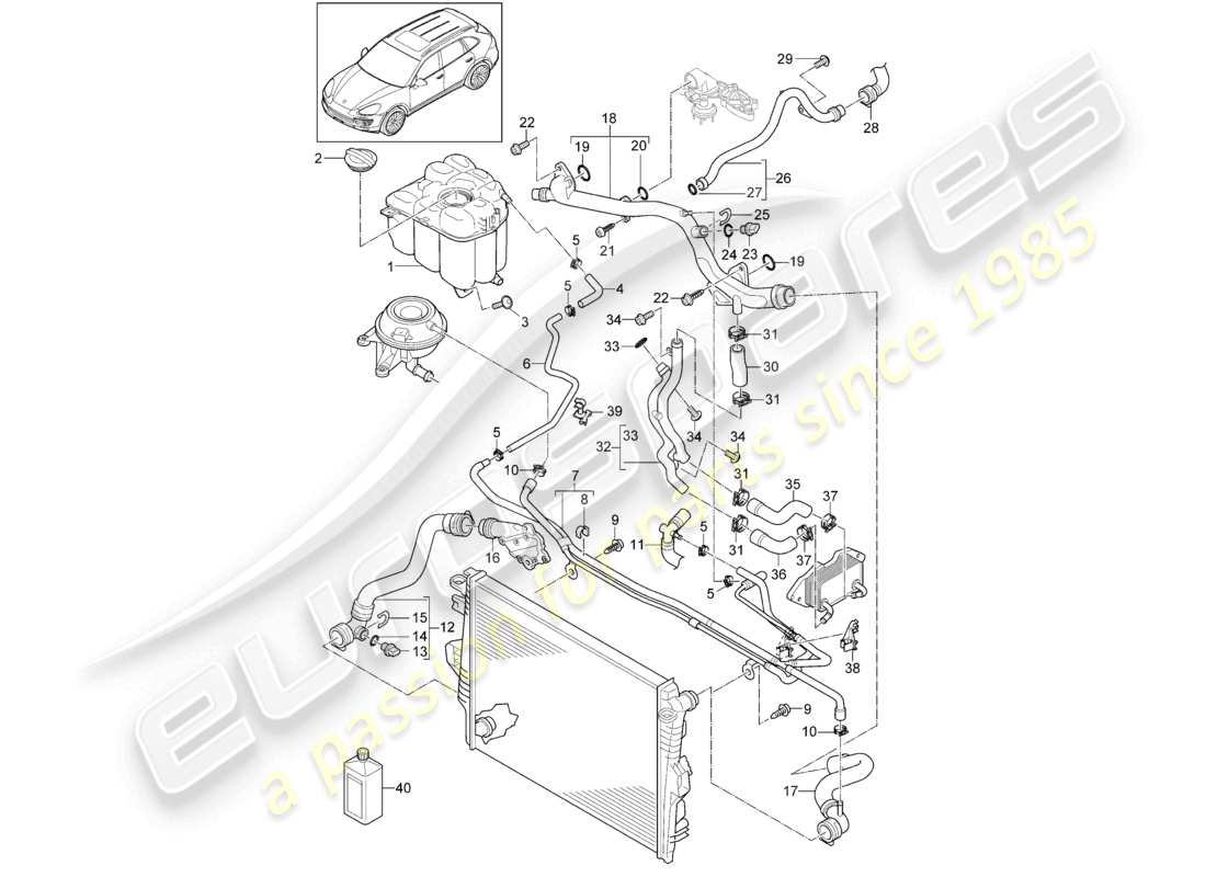 a part diagram from the porsche 2014 (cayenne e2 92a) parts catalogue