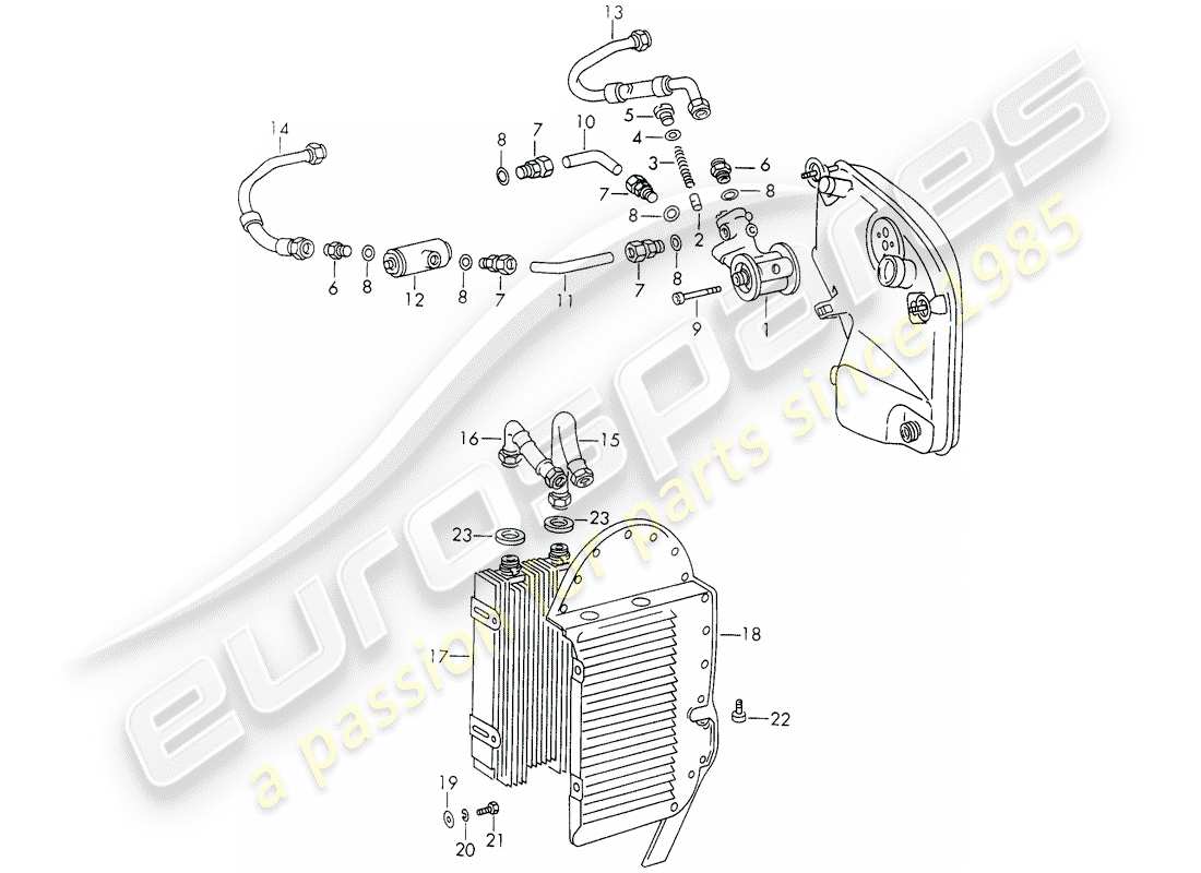 a part diagram from the porsche 1972 (911) parts catalogue