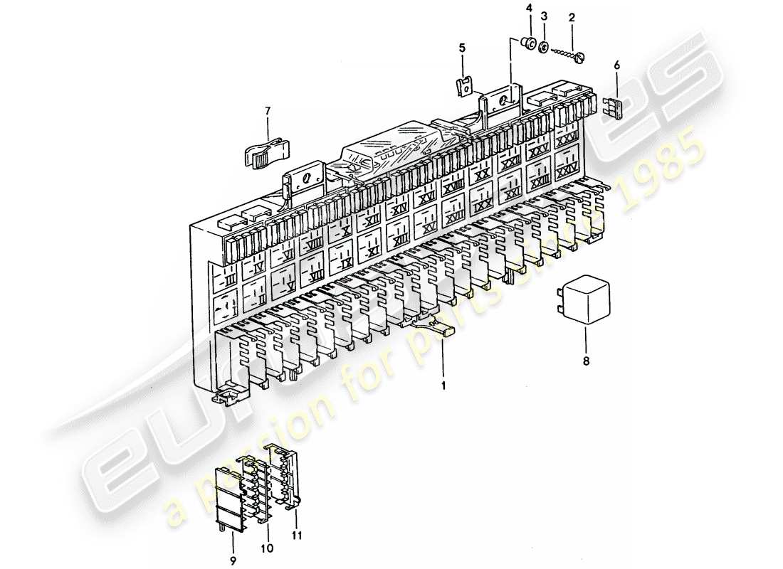 a part diagram from the porsche 928 parts catalogue
