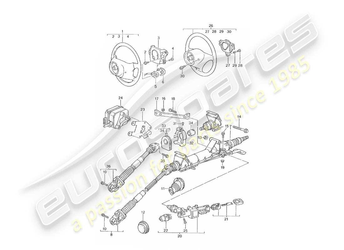 a part diagram from the porsche 2004 (996) parts catalogue