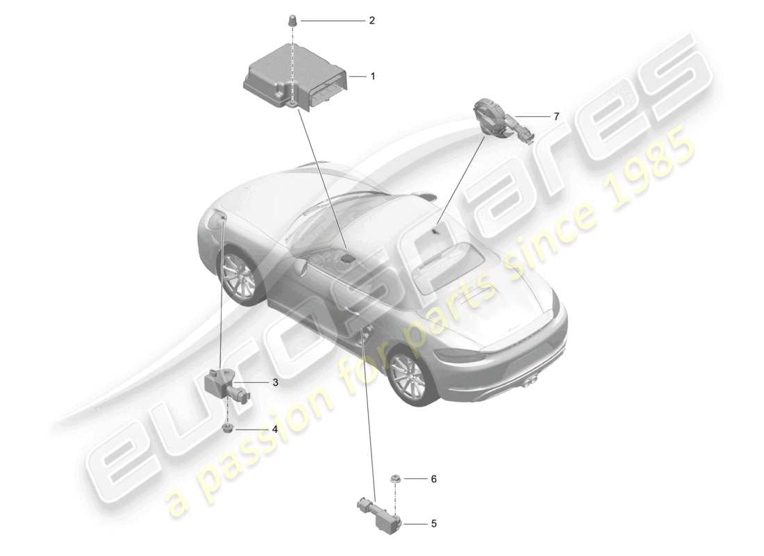 a part diagram from the porsche 2018 (718 boxster) parts catalogue
