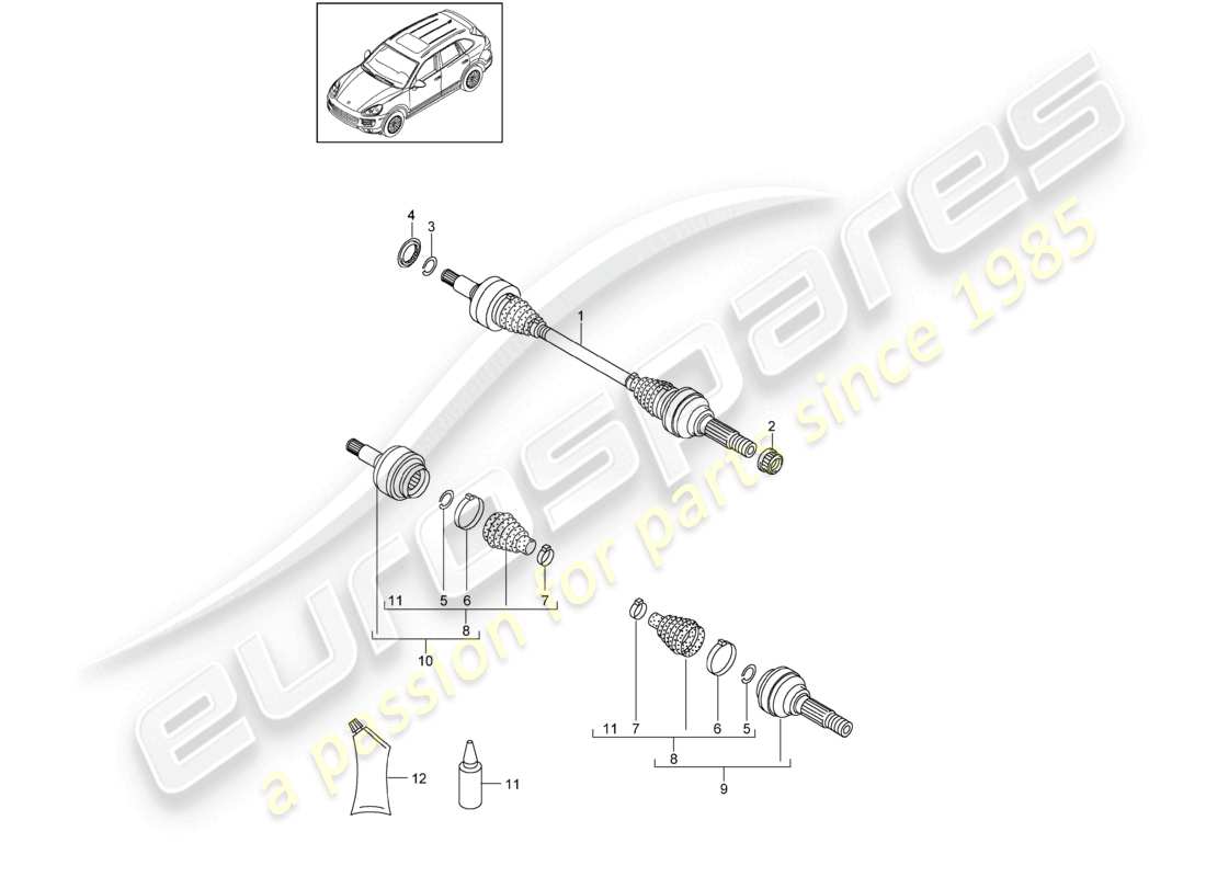 a part diagram from the porsche 2018 (cayenne e2 92a) parts catalogue