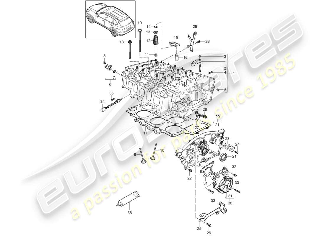 a part diagram from the porsche cayenne parts catalogue