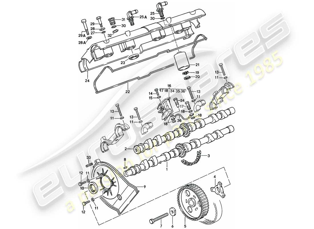 a part diagram from the porsche 1983 (928) parts catalogue
