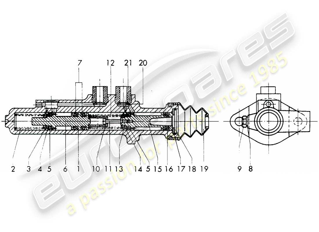 a part diagram from the porsche 911 parts catalogue