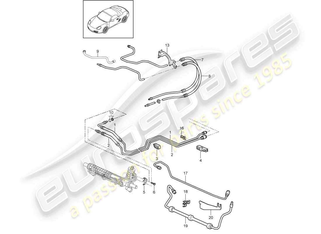 a part diagram from the porsche 2010 (987 boxster) parts catalogue