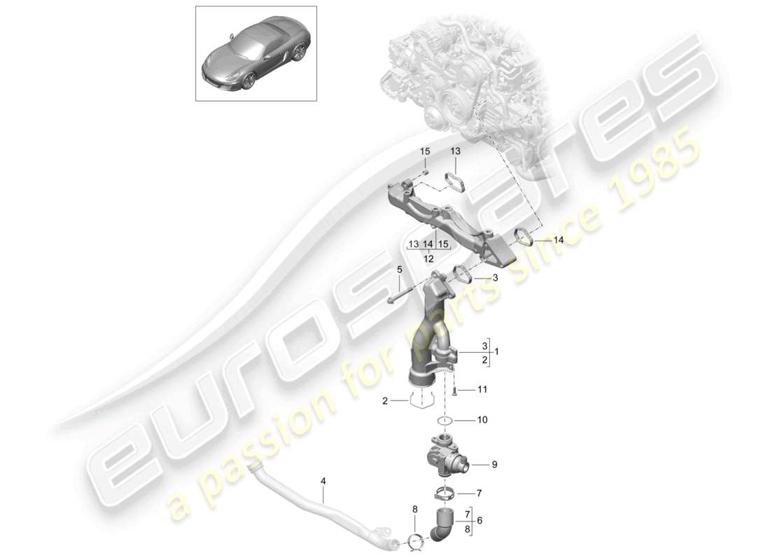 a part diagram from the porsche 2012 (981 boxster) parts catalogue