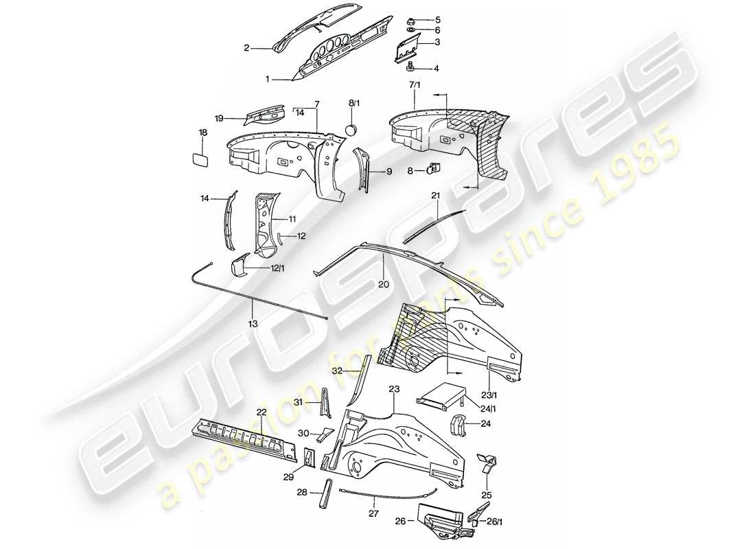 a part diagram from the porsche 1977 (911) parts catalogue