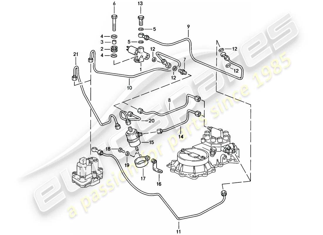 a part diagram from the porsche 928 parts catalogue