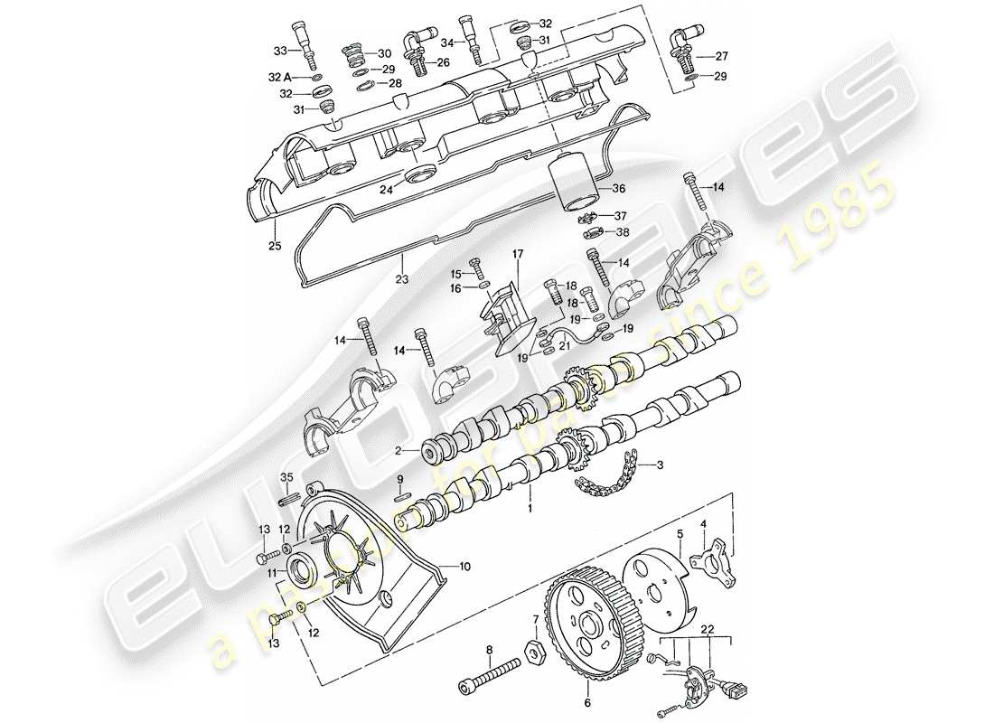 a part diagram from the porsche 1990 (928) parts catalogue