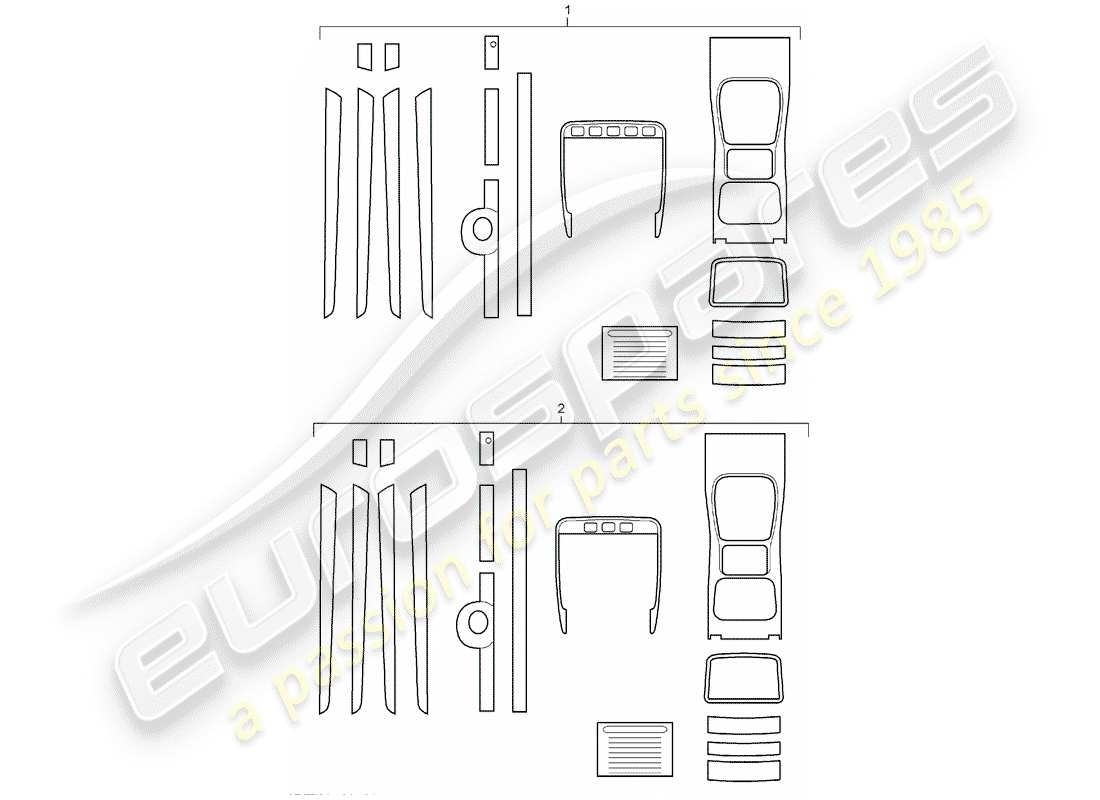 a part diagram from the porsche 2019 (tequipment cayenne) parts catalogue