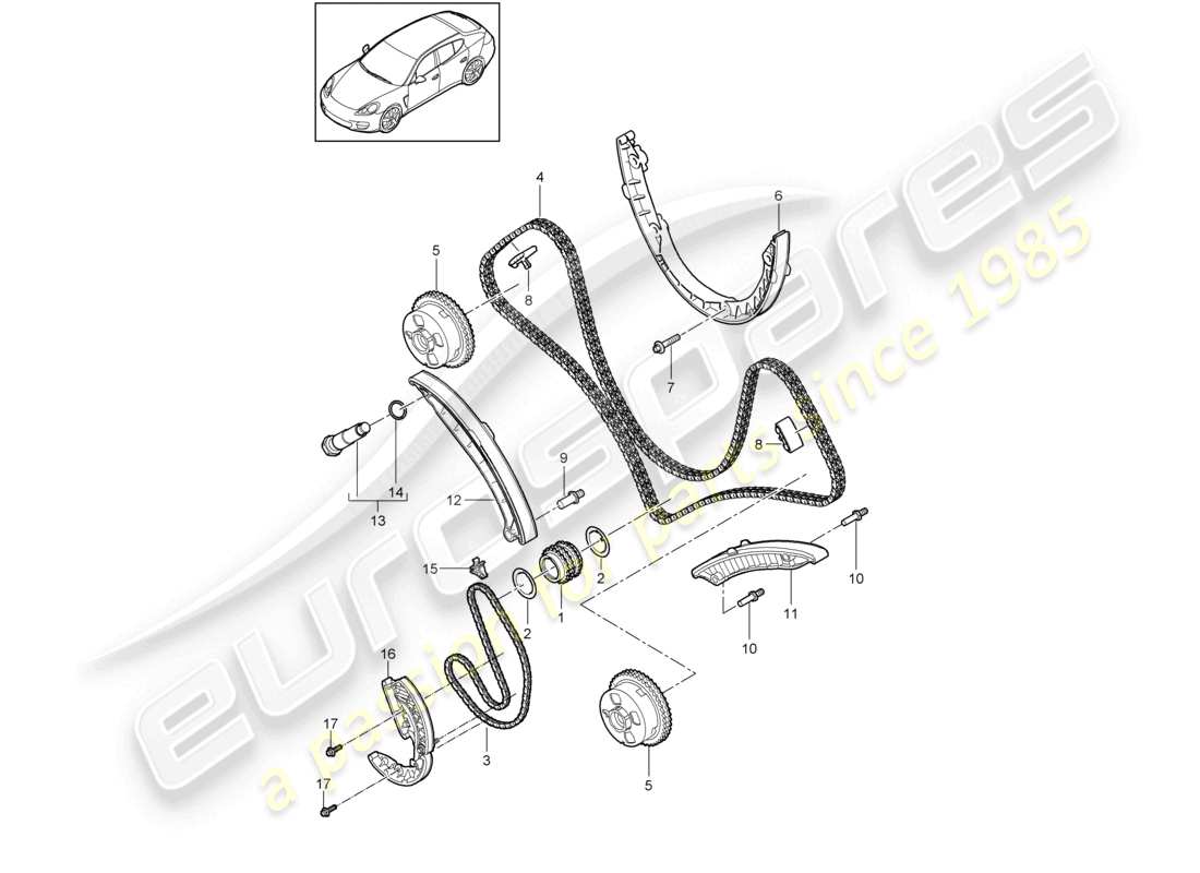 a part diagram from the porsche panamera parts catalogue