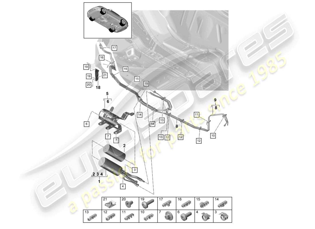 VIEW PARTS DIAGRAMS FROM THE PORSCHE PANAMERA PARTS CATALOGUE a part diagram from the porsche panamera parts catalogue