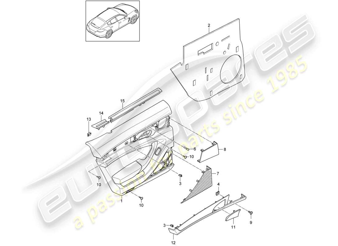 VIEW PARTS DIAGRAMS FROM THE PORSCHE PANAMERA PARTS CATALOGUE a part diagram from the porsche panamera parts catalogue
