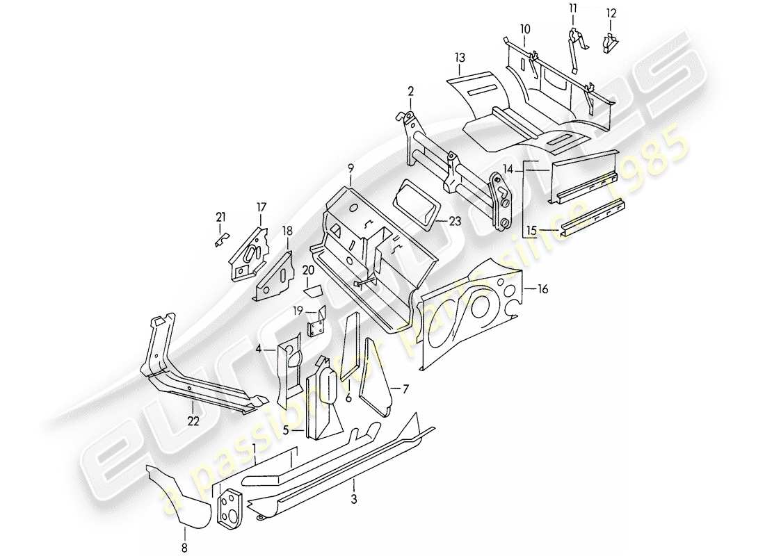 a part diagram from the porsche 1951 (356/356a) parts catalogue