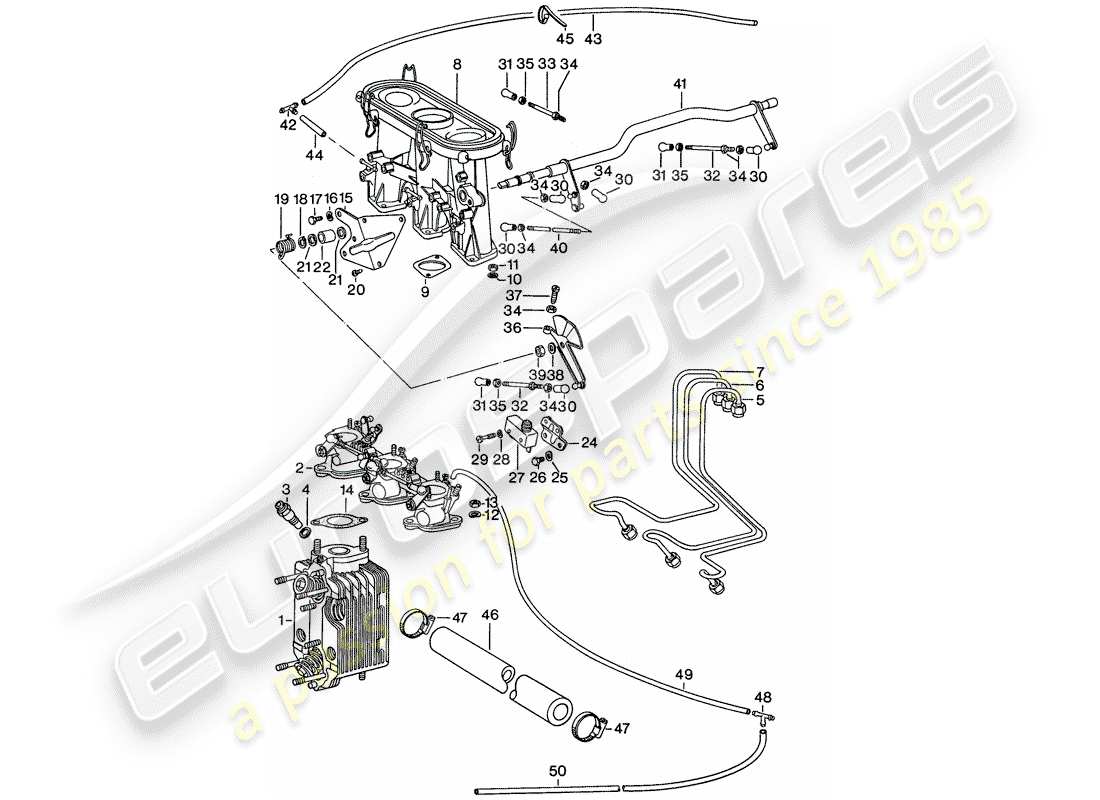 a part diagram from the porsche 911 parts catalogue
