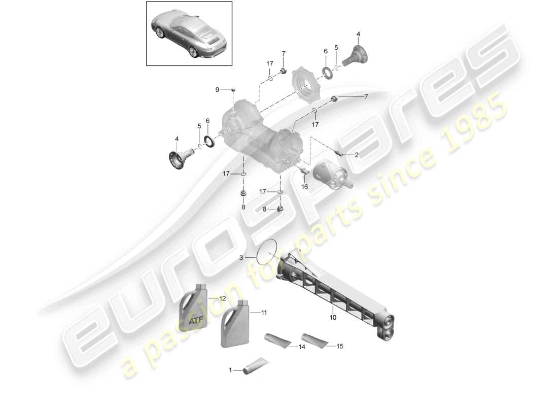 a part diagram from the porsche 991 parts catalogue