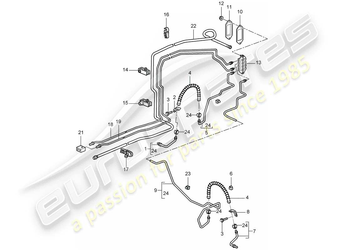a part diagram from the porsche 2007 (997-1) parts catalogue