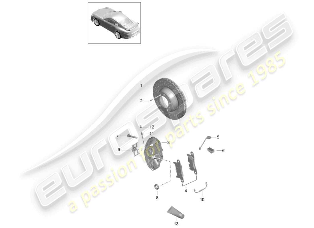 a part diagram from the porsche 991 parts catalogue