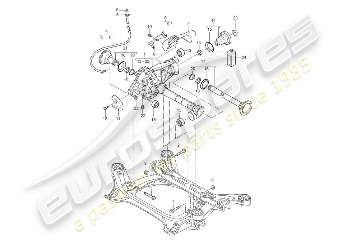 a part diagram from the porsche 2003 (cayenne e1 9pa) parts catalogue