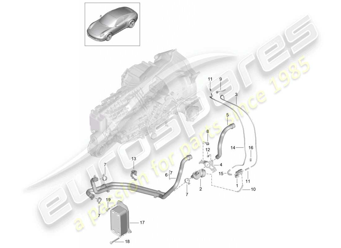 a part diagram from the porsche 2013 (991-1) parts catalogue